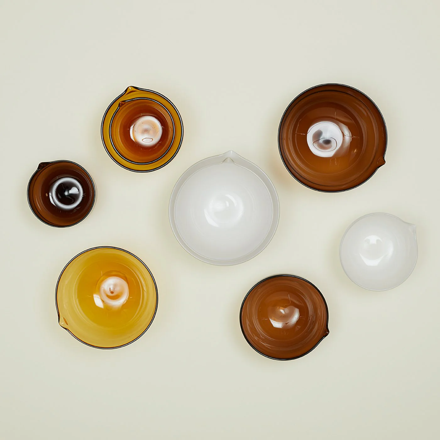 Blown Glass Mixing Bowls - White - Image 4