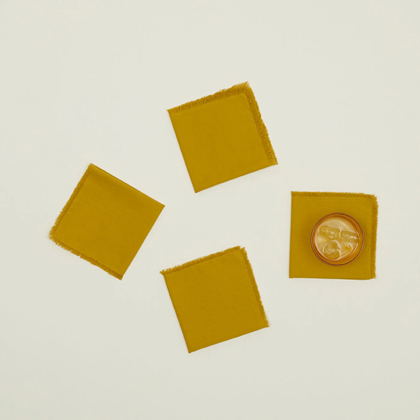 Essential Cocktail Napkins, Set of 4 - Mustard - Image 2
