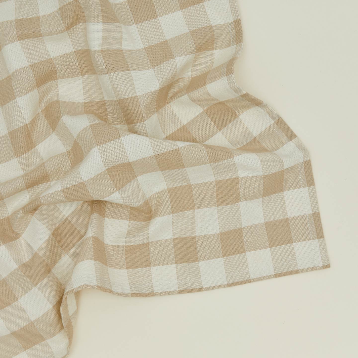 Essential Gingham Dinner Napkin, Set of 4 - Ivory/Flax - Image 3