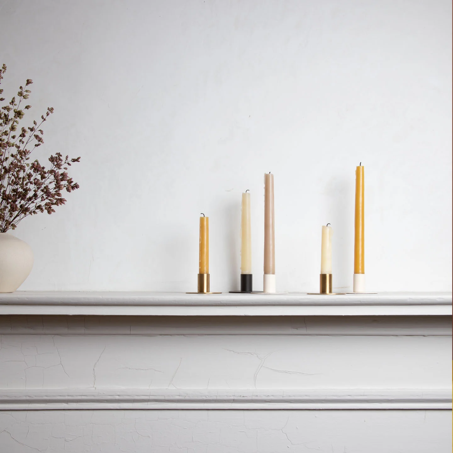 Essential Metal Candle Holders, Set of 2 - Ivory - Image 4