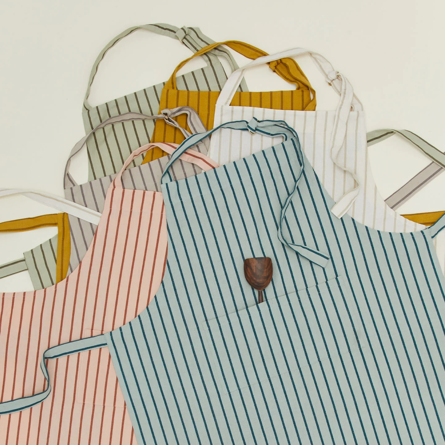 Essential Striped Apron - Sky/Peacock - Image 3