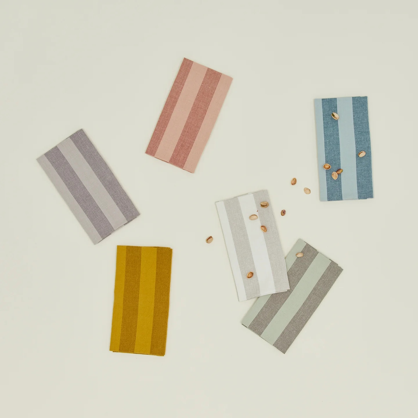 Essential Striped Dinner Napkin, Set of 4 - Blush/Terracotta - Image 5