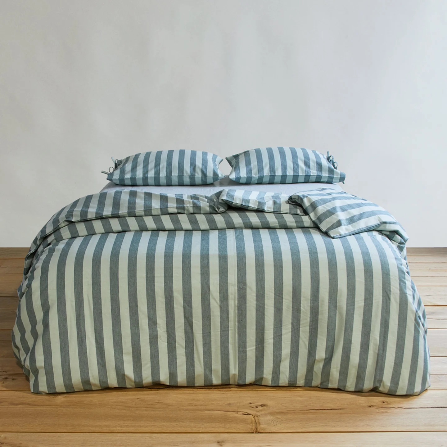 Essential Striped Pillowcases, Set of 2 - Sky/Peacock - Image 4