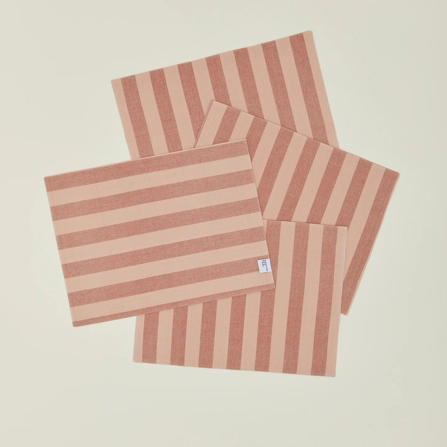 Essential Striped Placemat, Set of 4 - Blush/Terracotta - Image 4