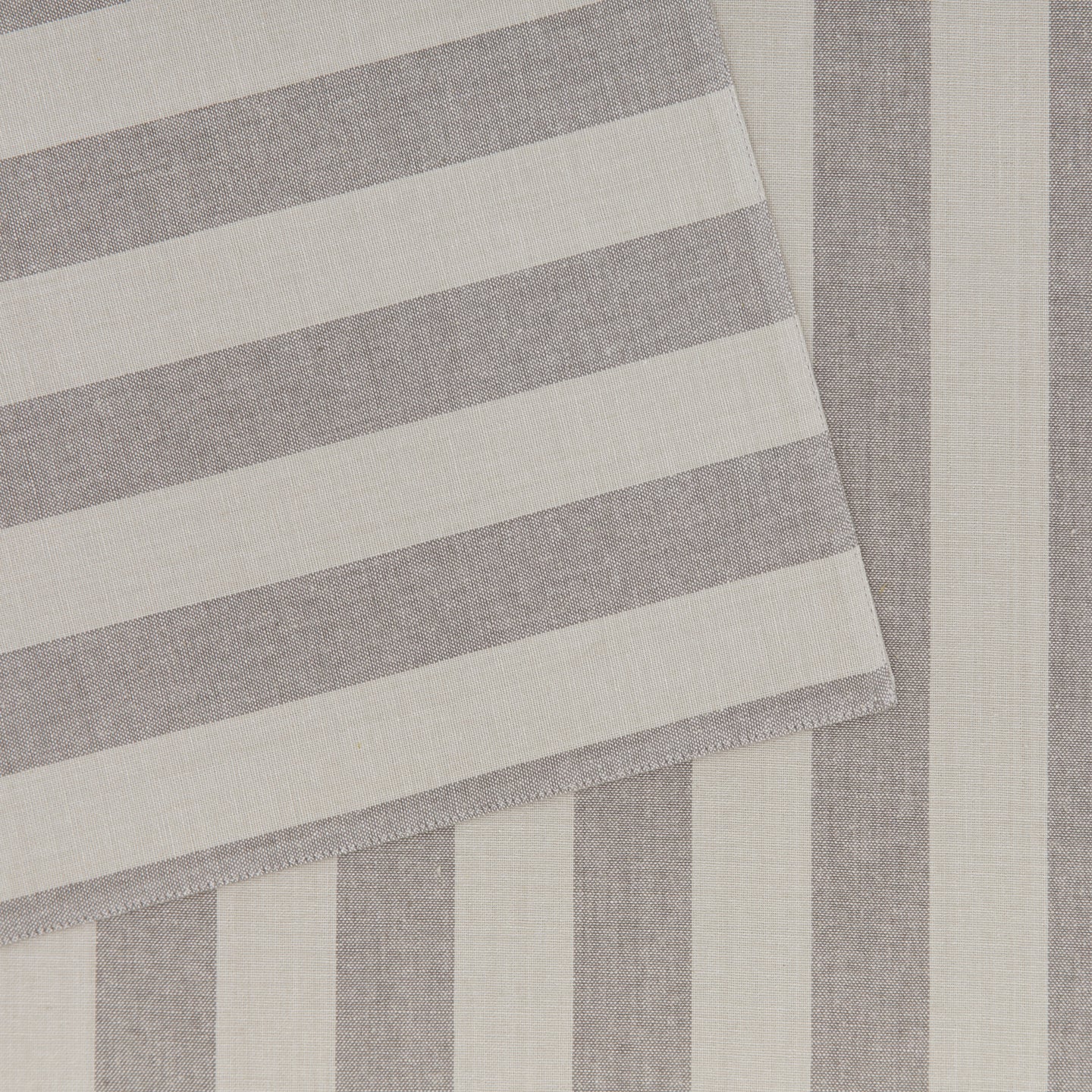 Essential Striped Placemat, Set of 4 - Light Grey/Dark Grey - Image 3