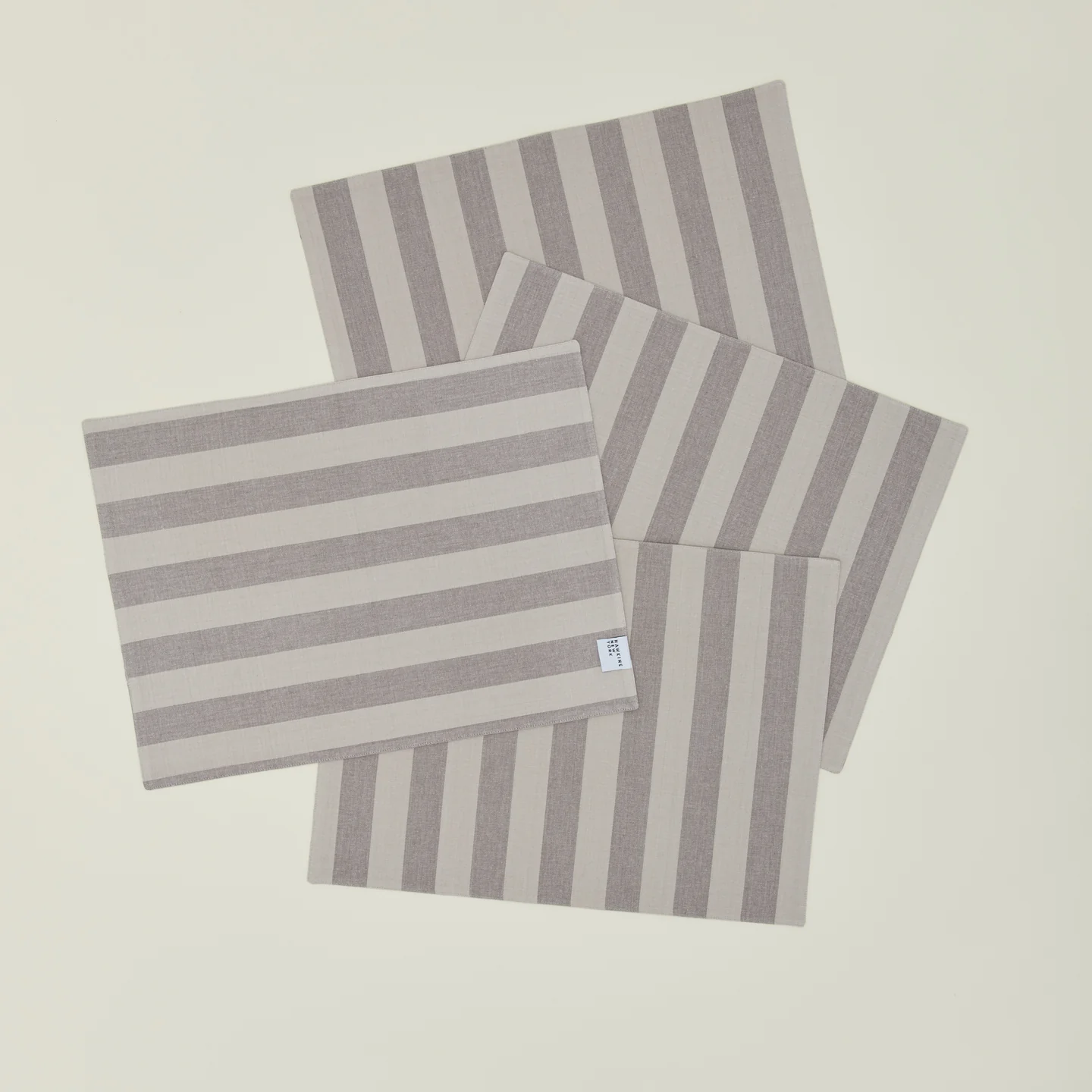Essential Striped Placemat, Set of 4 - Light Grey/Dark Grey - Image 4
