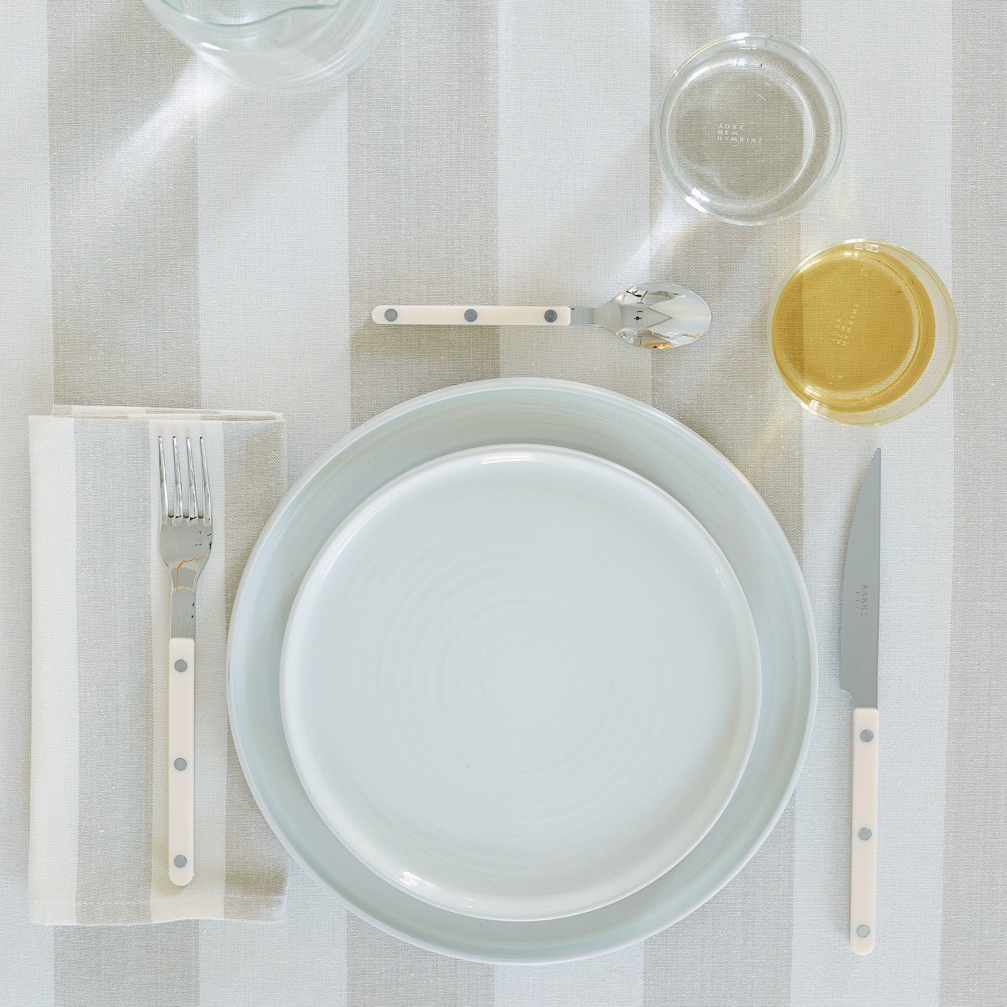 Essential Striped Tablecloth - Ivory/Flax - Image 3