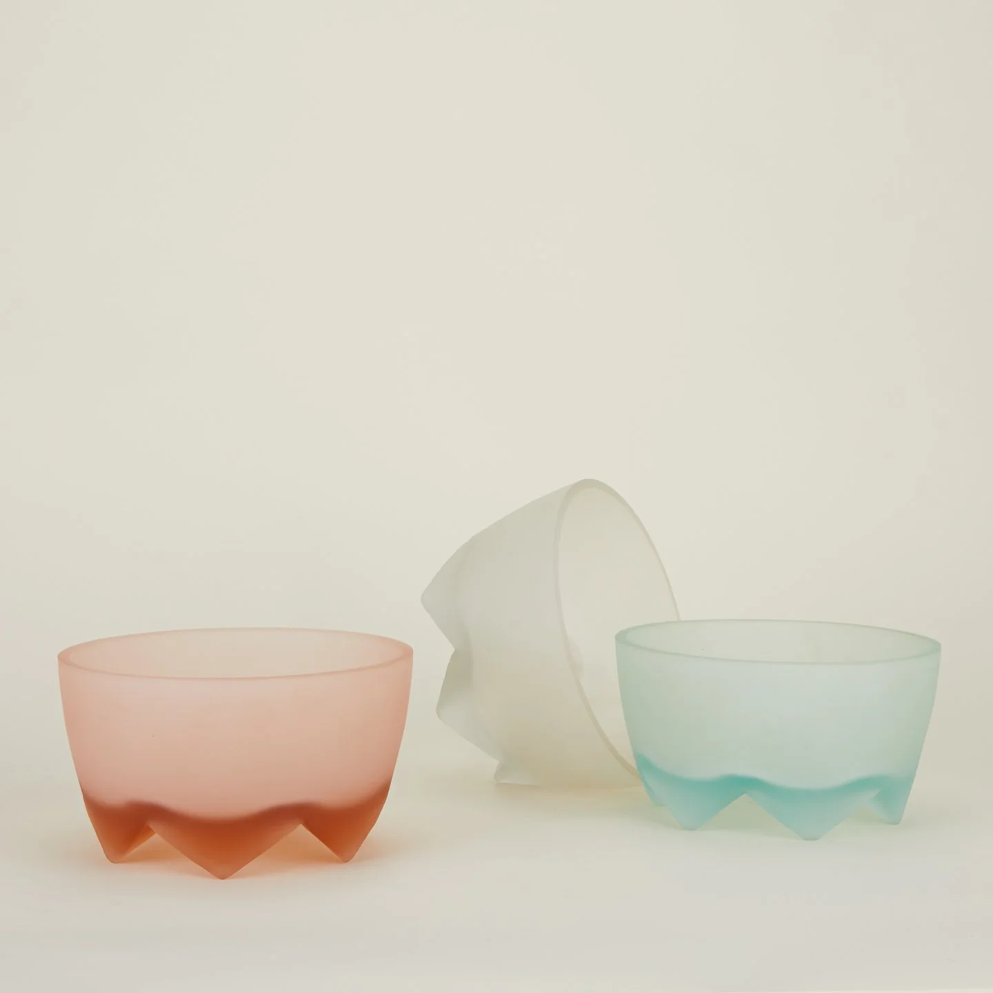 Large Frosted Footed Bowl - Sky - Image 4