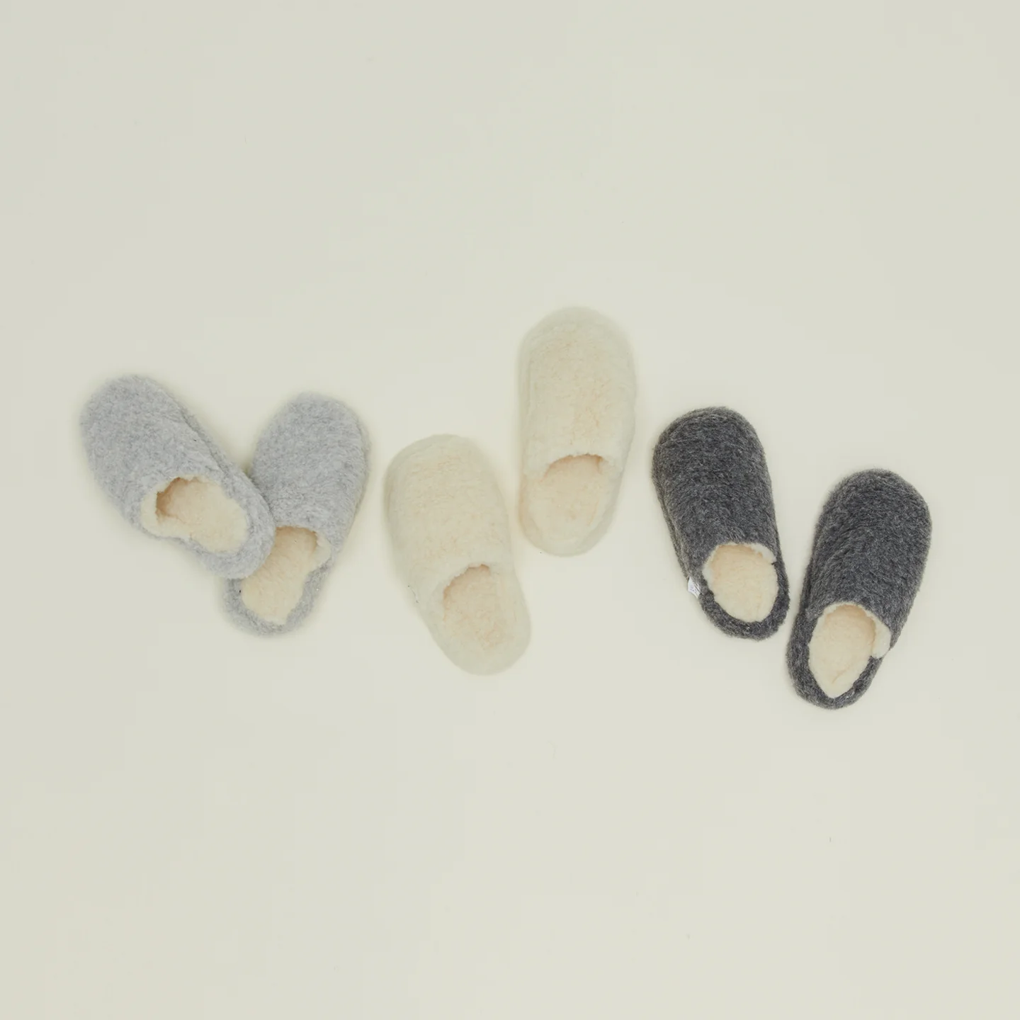 Fuzzy Wool Slippers - Dark Grey - Image 3