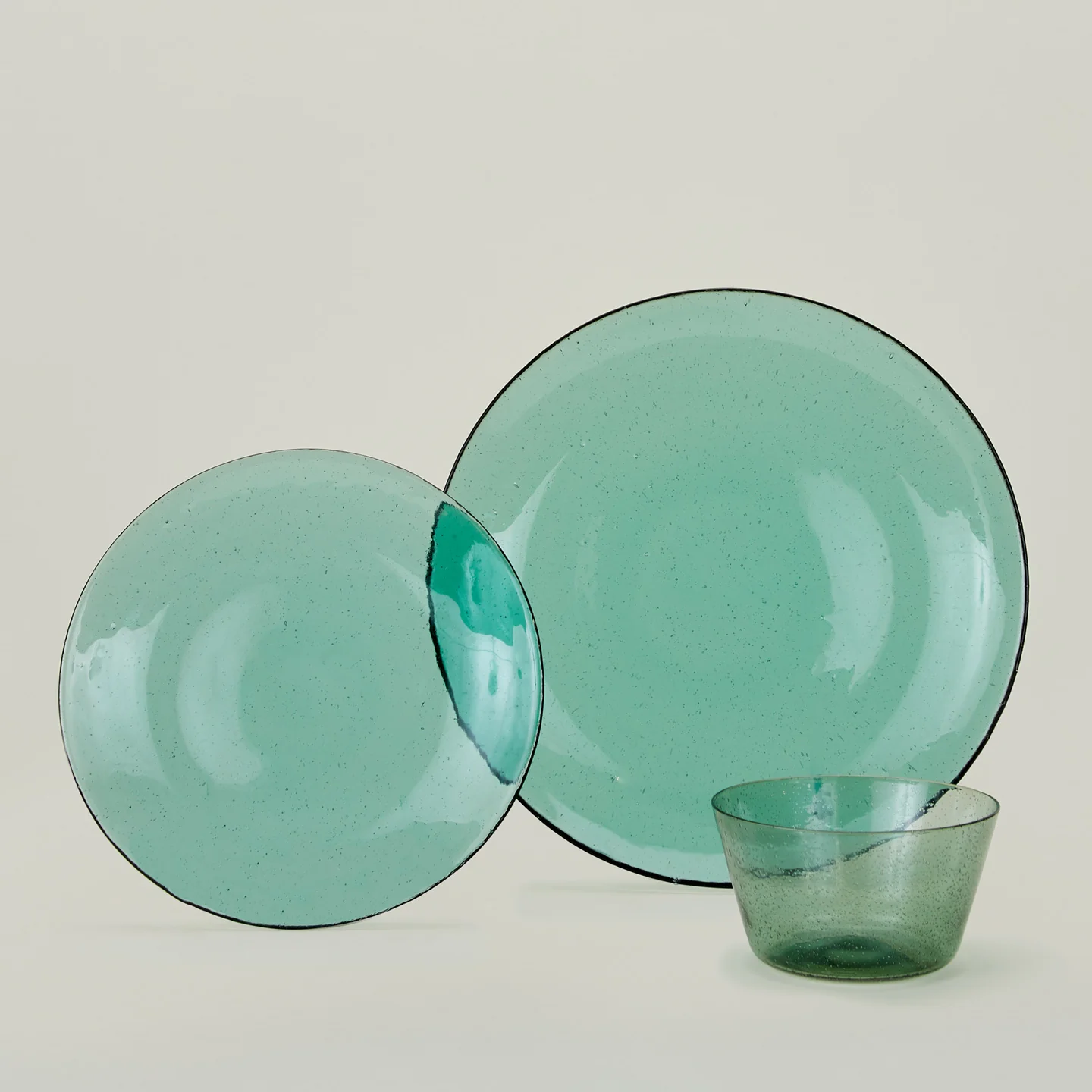 Glass Dinner Plate - Jade - Image 3