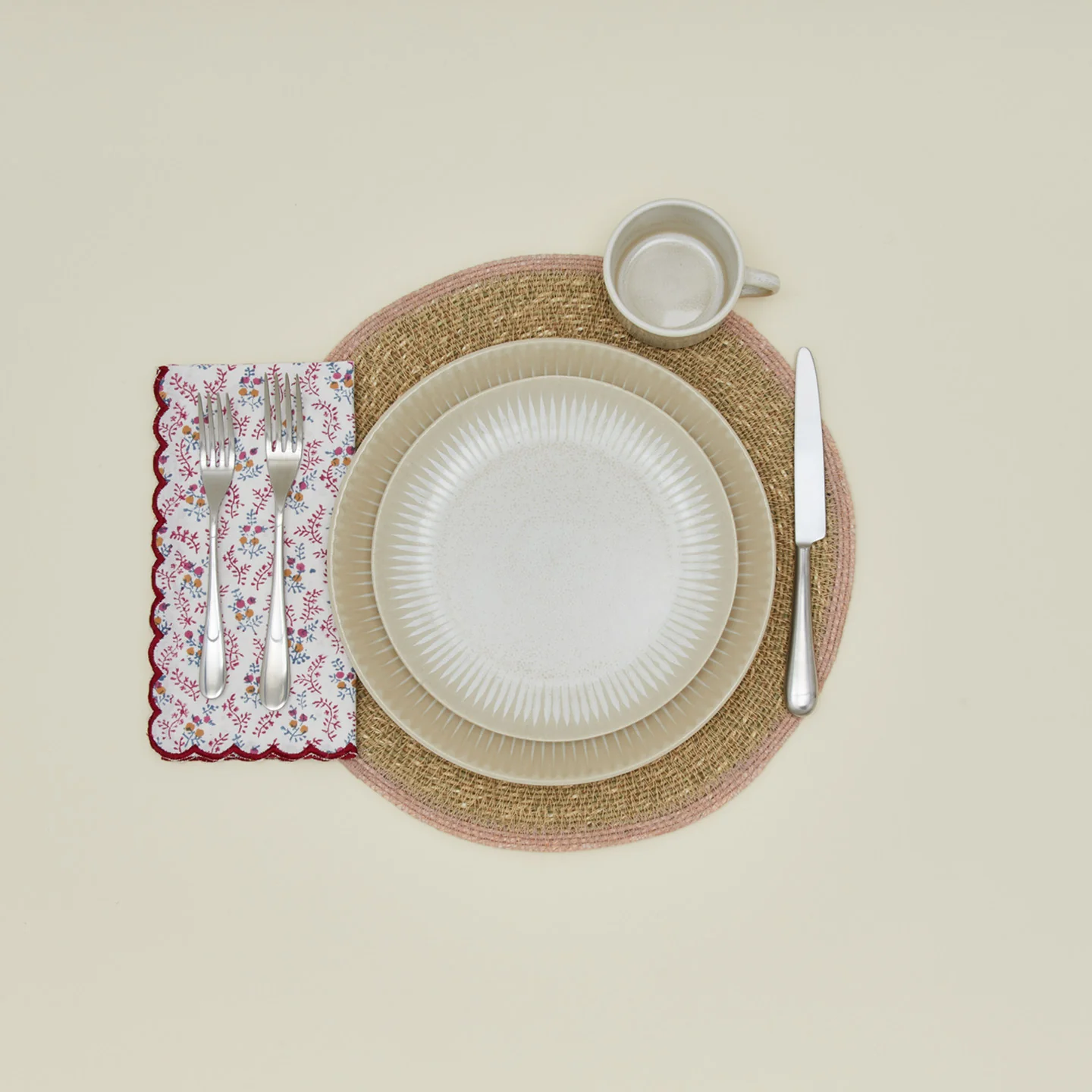 Little Flowers Napkins, Set of 4 - Maroon - Image 2
