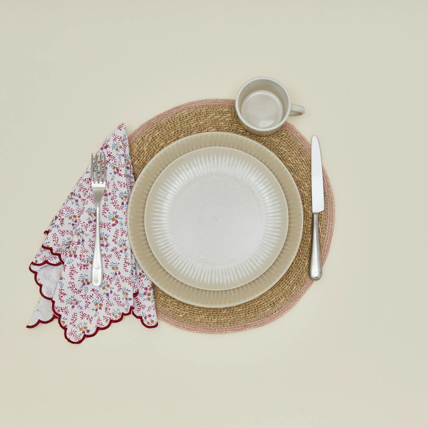 Little Flowers Napkins, Set of 4 - Maroon - Image 3