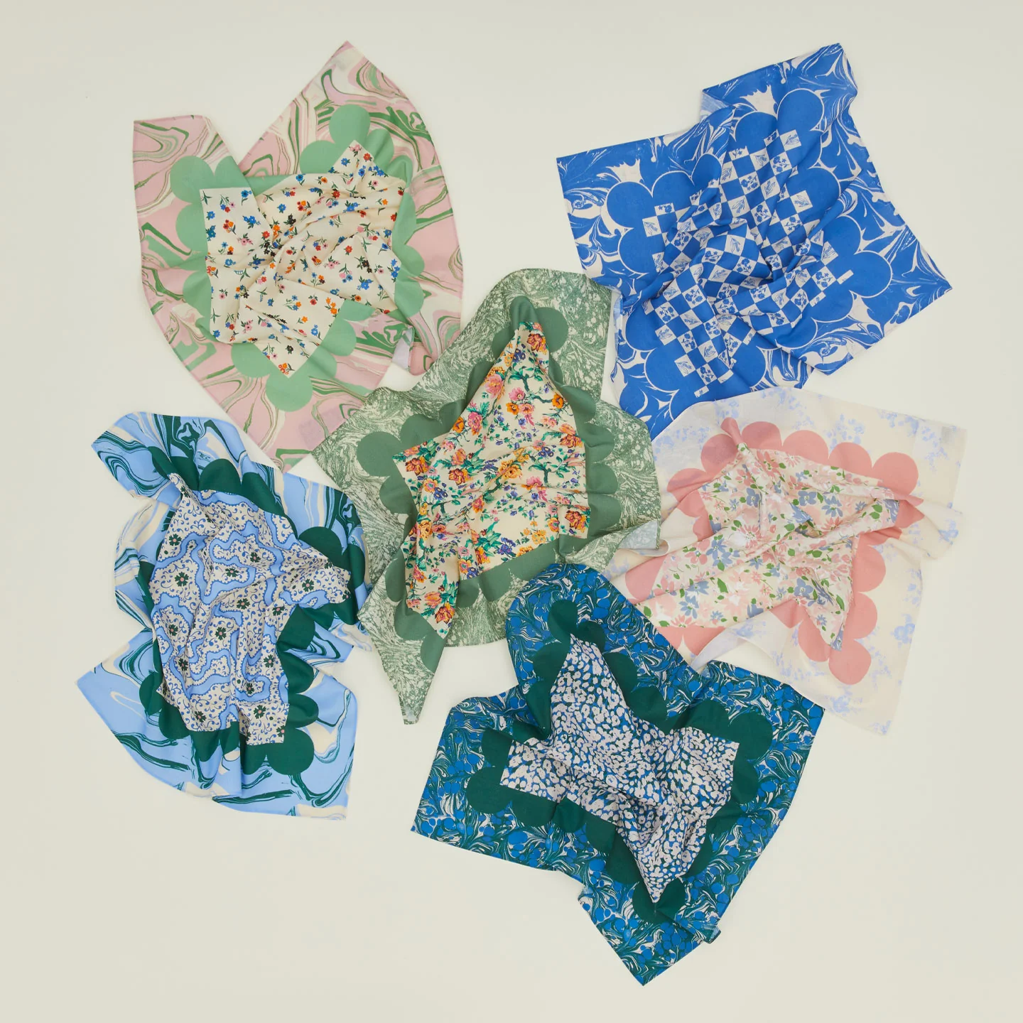 Mixed Floral Napkin, Set of 2 - Klein Blue - Image 4