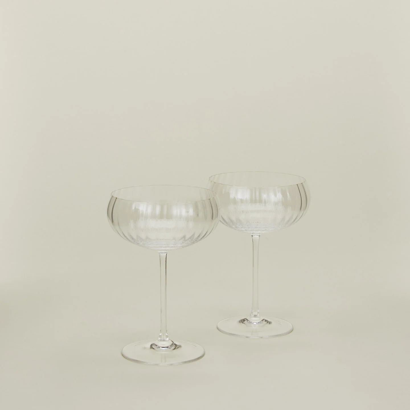 Ribbed Cocktail Coupe, Set of 2 - Clear