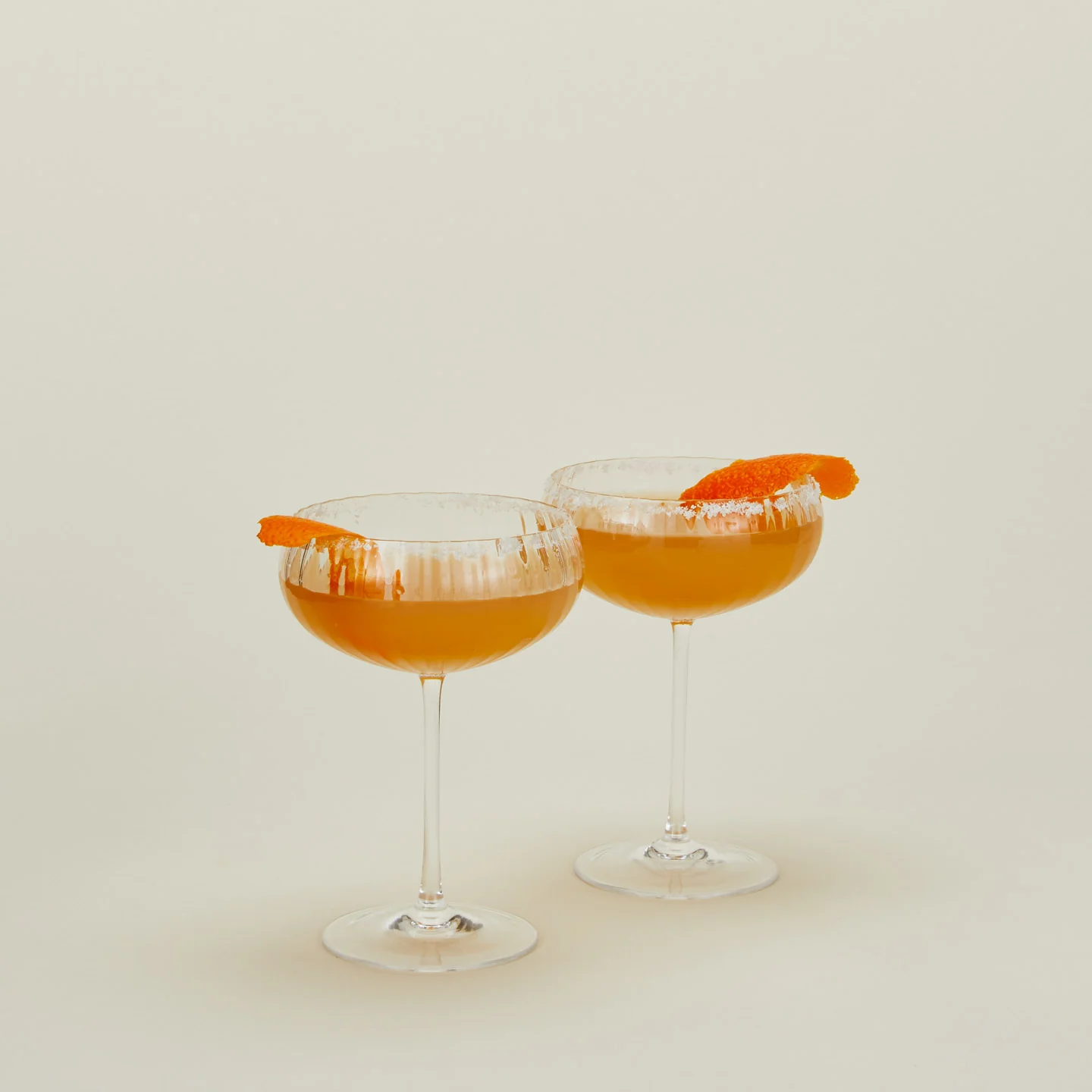 Ribbed Cocktail Coupe, Set of 2 - Clear - Image 2