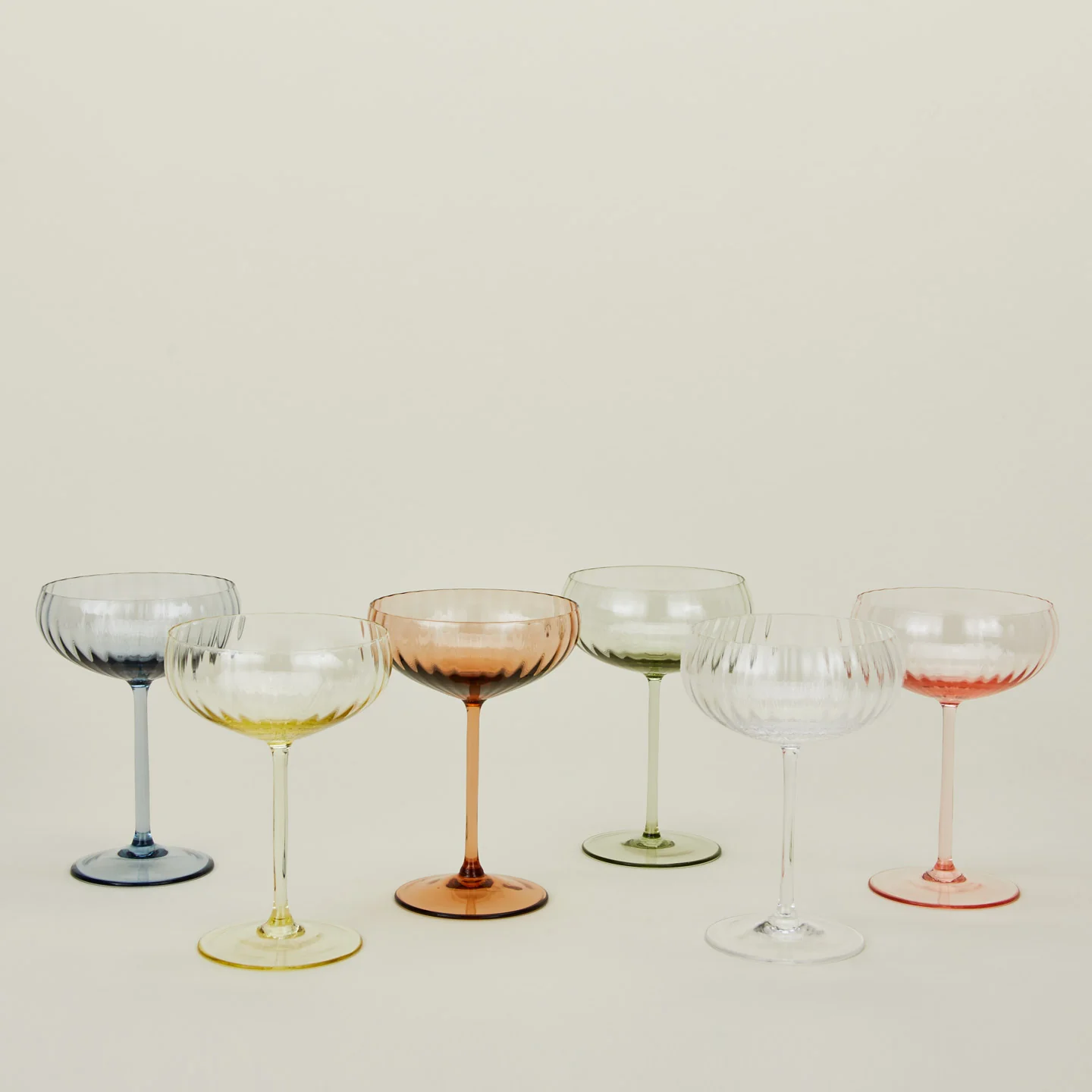 Ribbed Cocktail Coupe, Set of 2 - Olive - Image 5