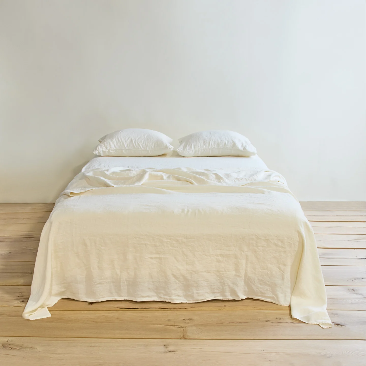 Simple Linen Fitted Sheet - Ivory - Image 2