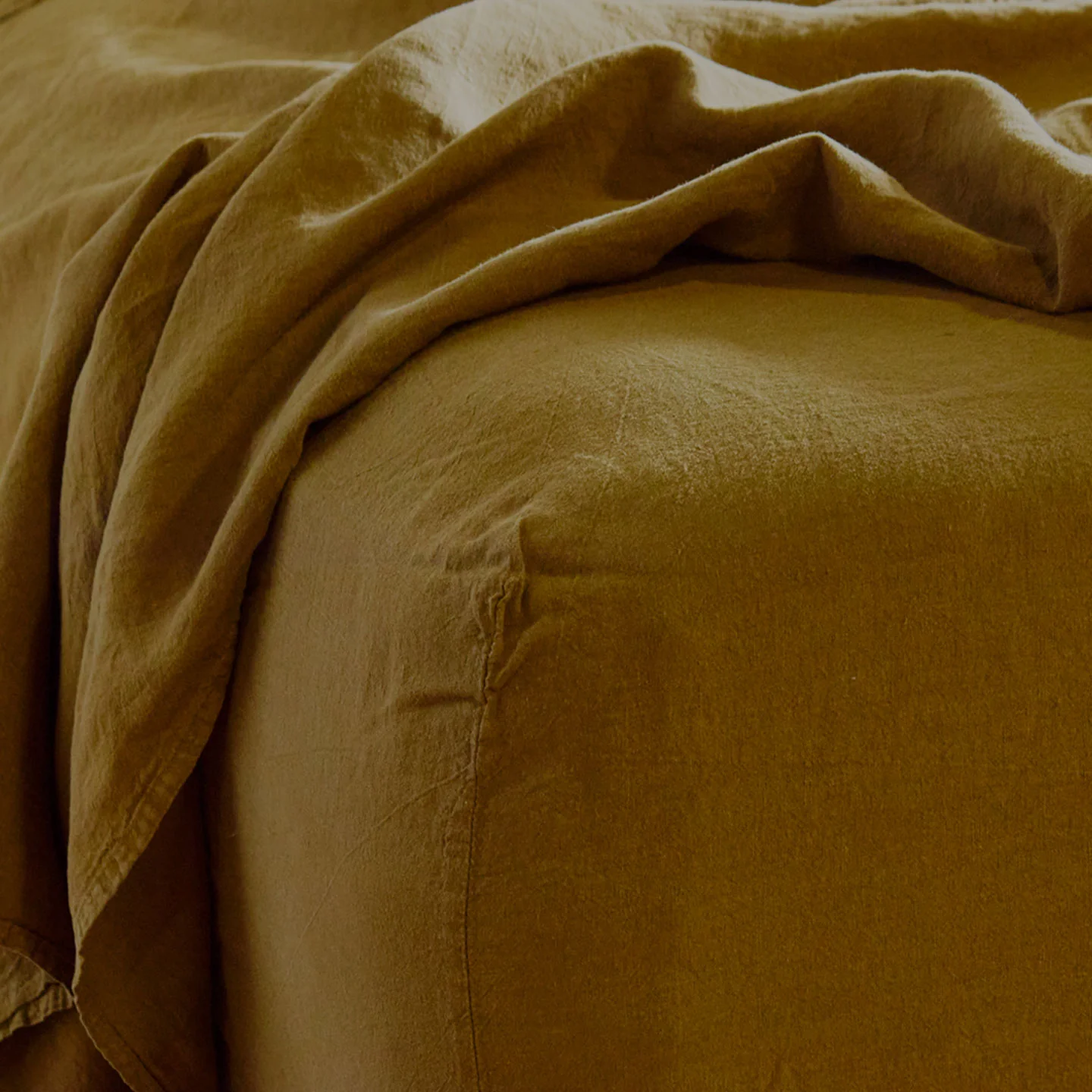 Simple Linen Flat Sheet - Bronze - Image 5