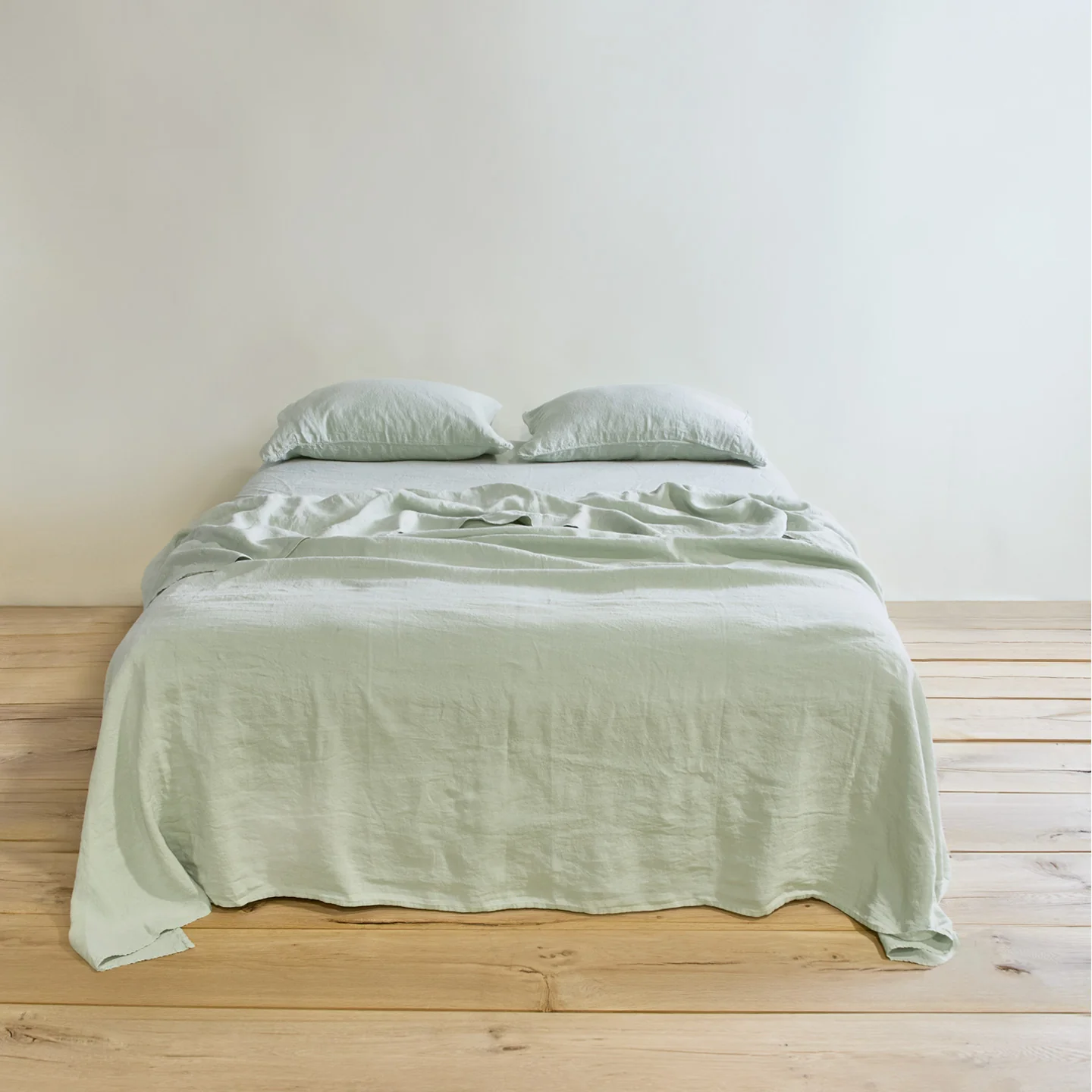 Simple Linen Flat Sheet - Sage - Image 2