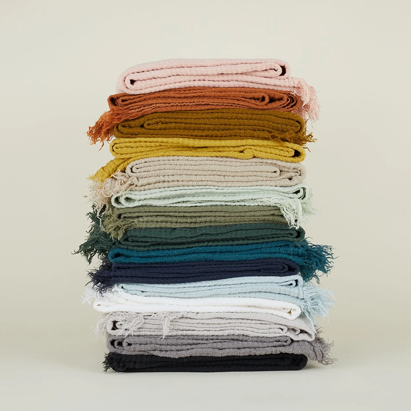 Simple Linen Throw - Flax - Image 2