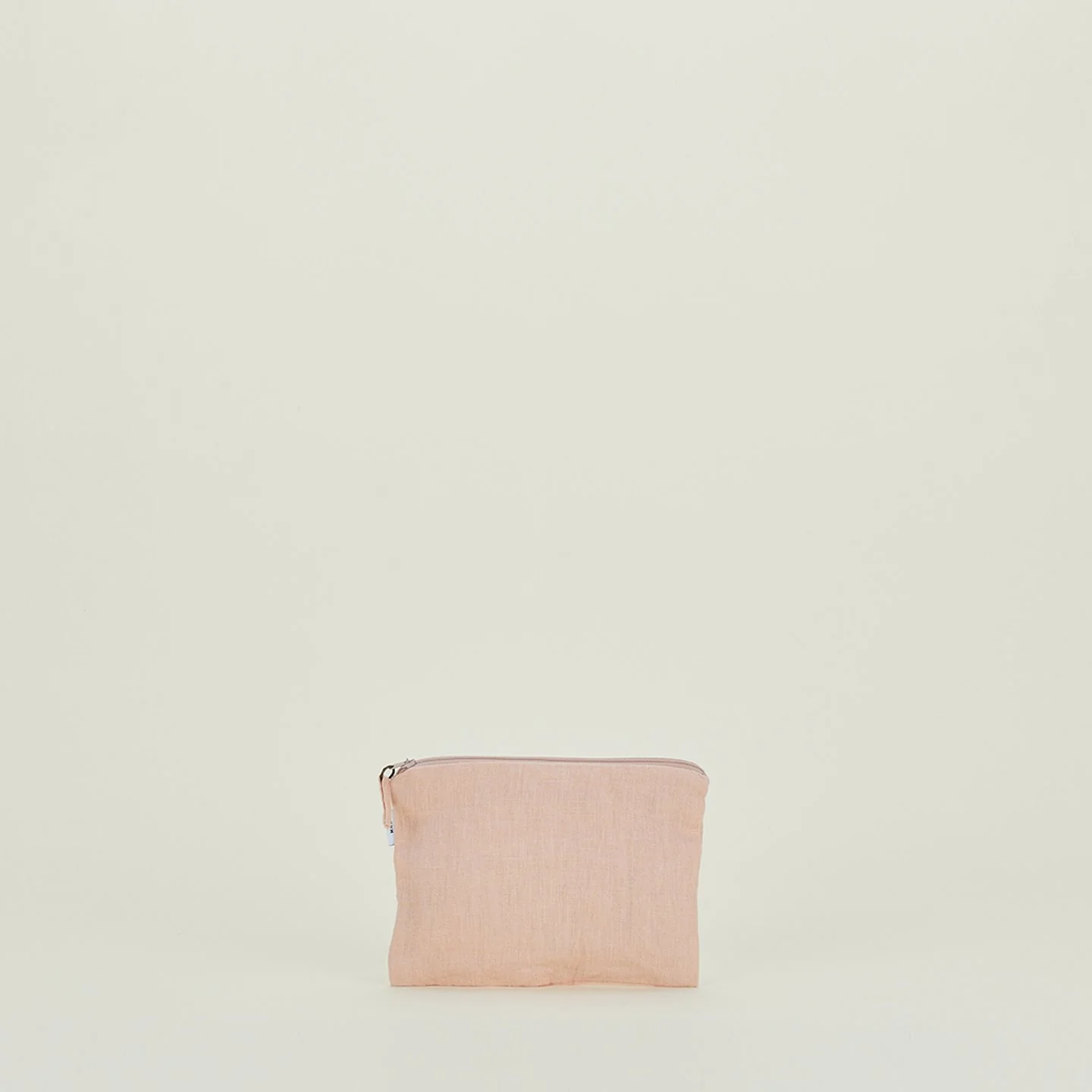Simple Linen Zipper Pouch - Blush - Image 4