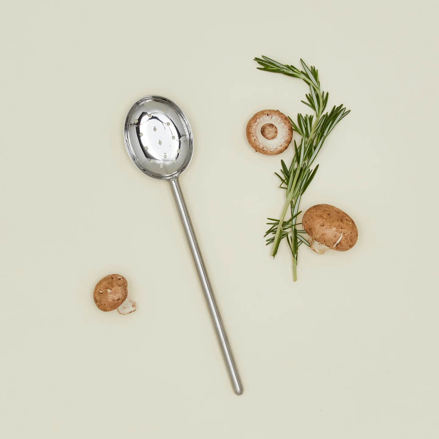 Simple Metal Slotted Spoon - Silver - Image 2