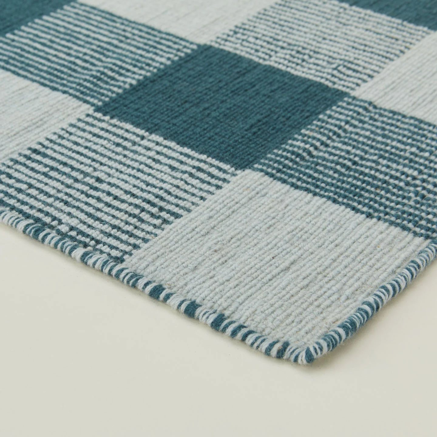 Simple Plaid Rug - Sky/Peacock - Image 2