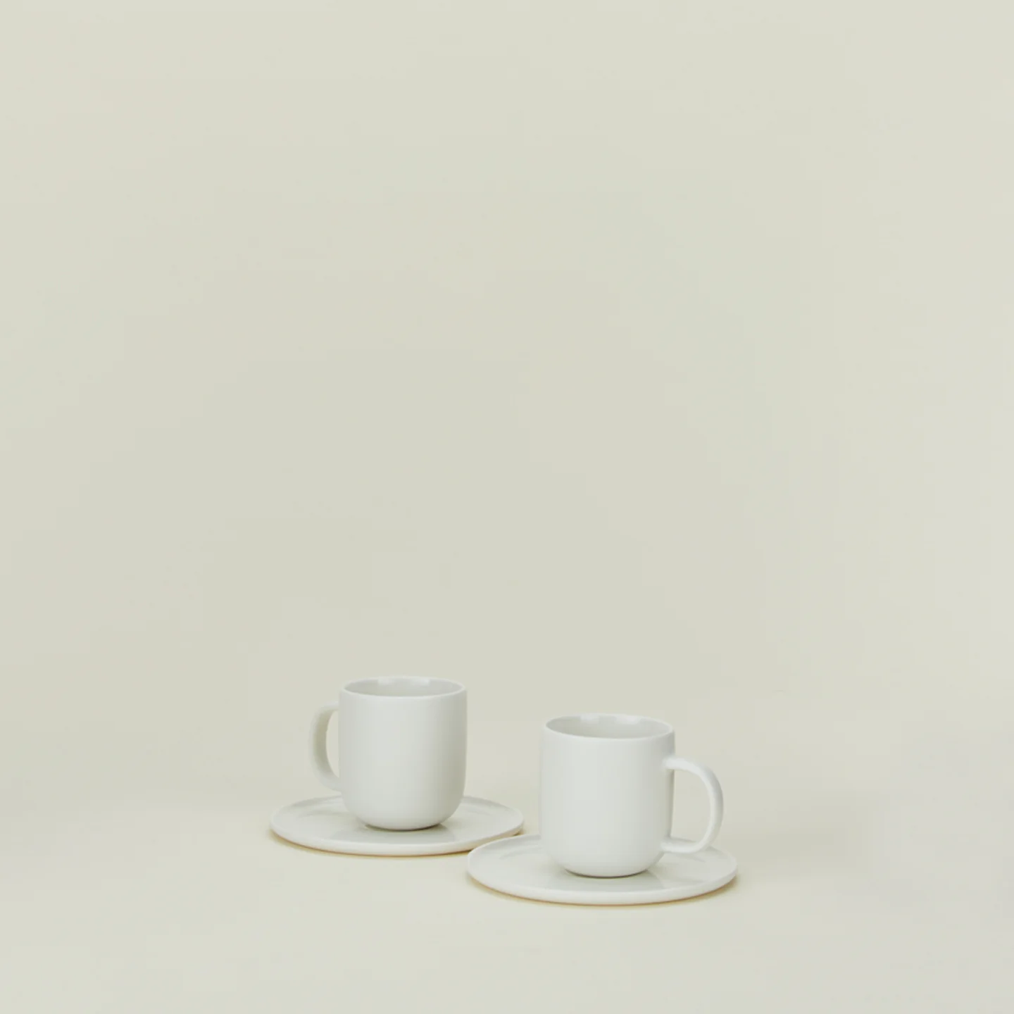 Simple Porcelain Espresso Mugs, Set of 2