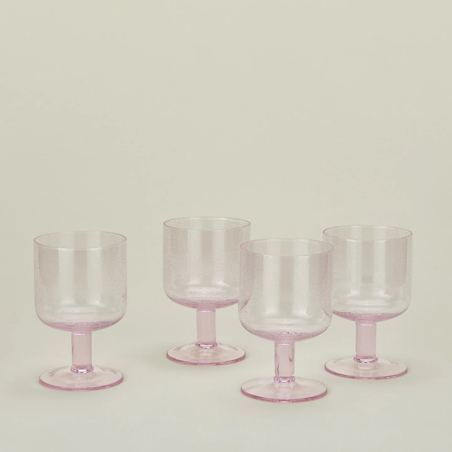 Simple Seeded Glassware, Set of 4 - Blush