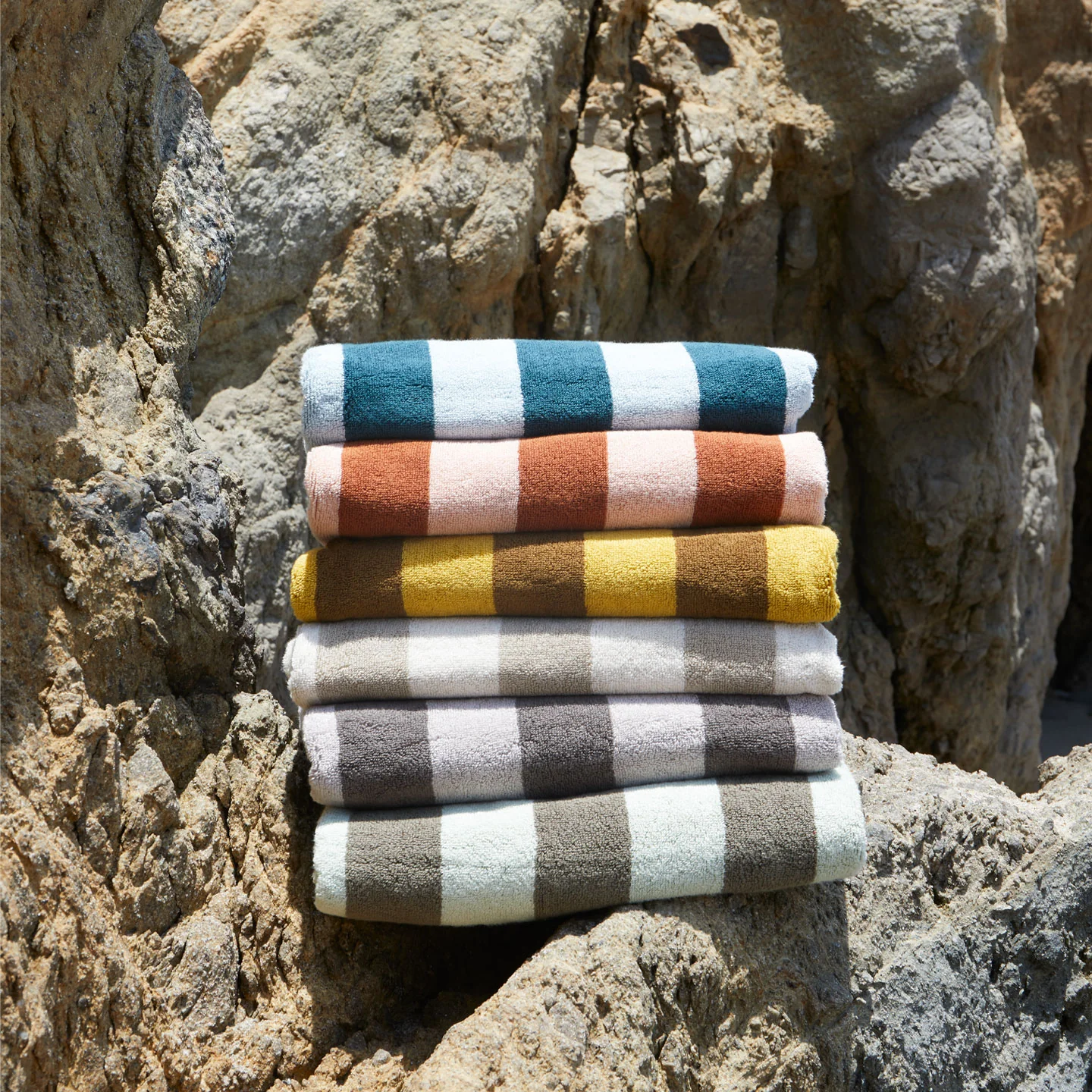 Simple Striped Terry Towel - Blush/Terracotta - Image 3