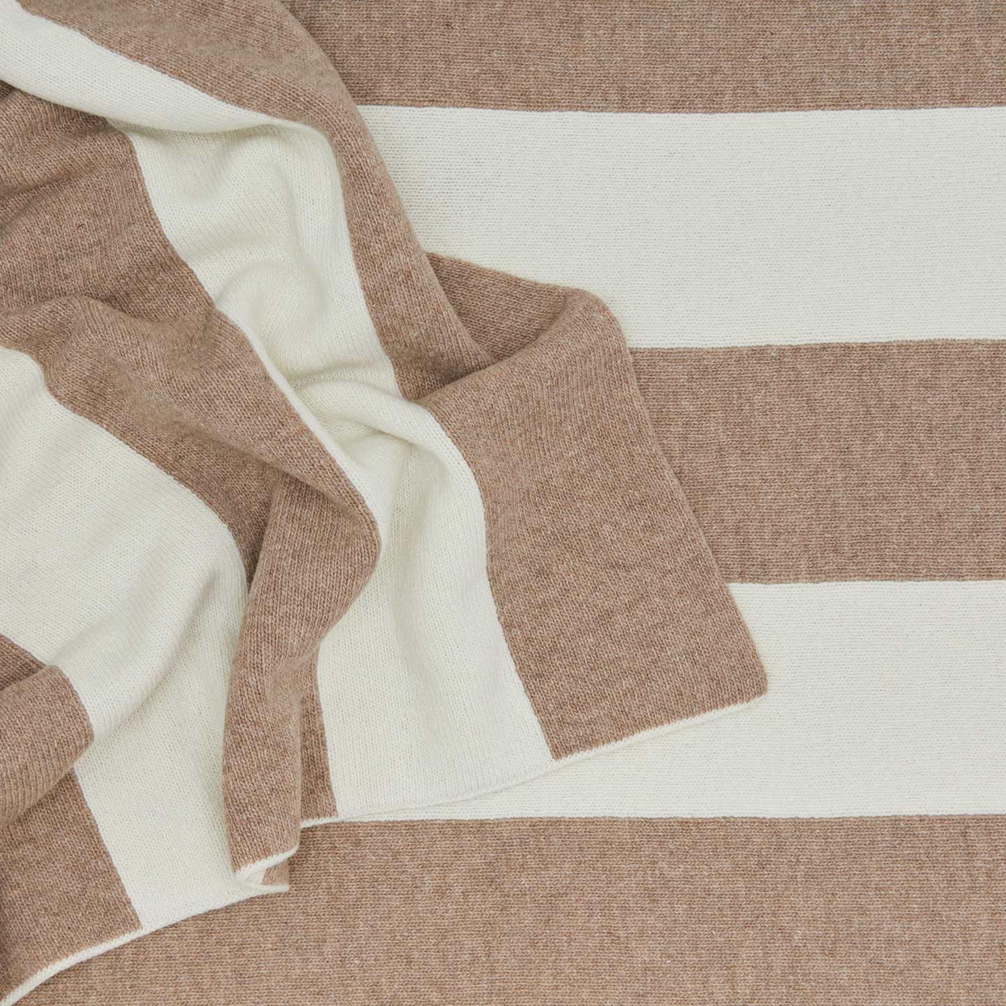 Simple Striped Throw- Ivory/Flax - Image 3