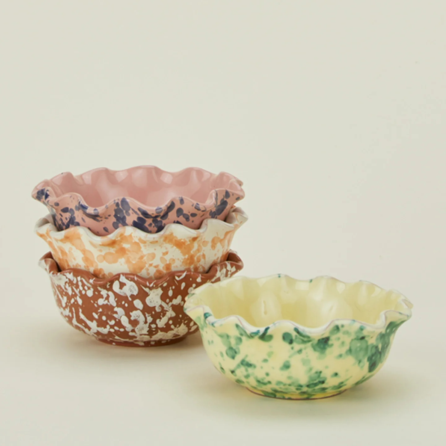 Splatter Scallop Bowl - Pink/Blue - Image 5