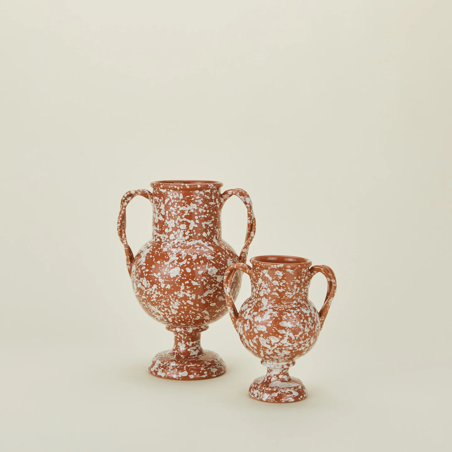 Splatter Verona Vase - Terracotta/Cream