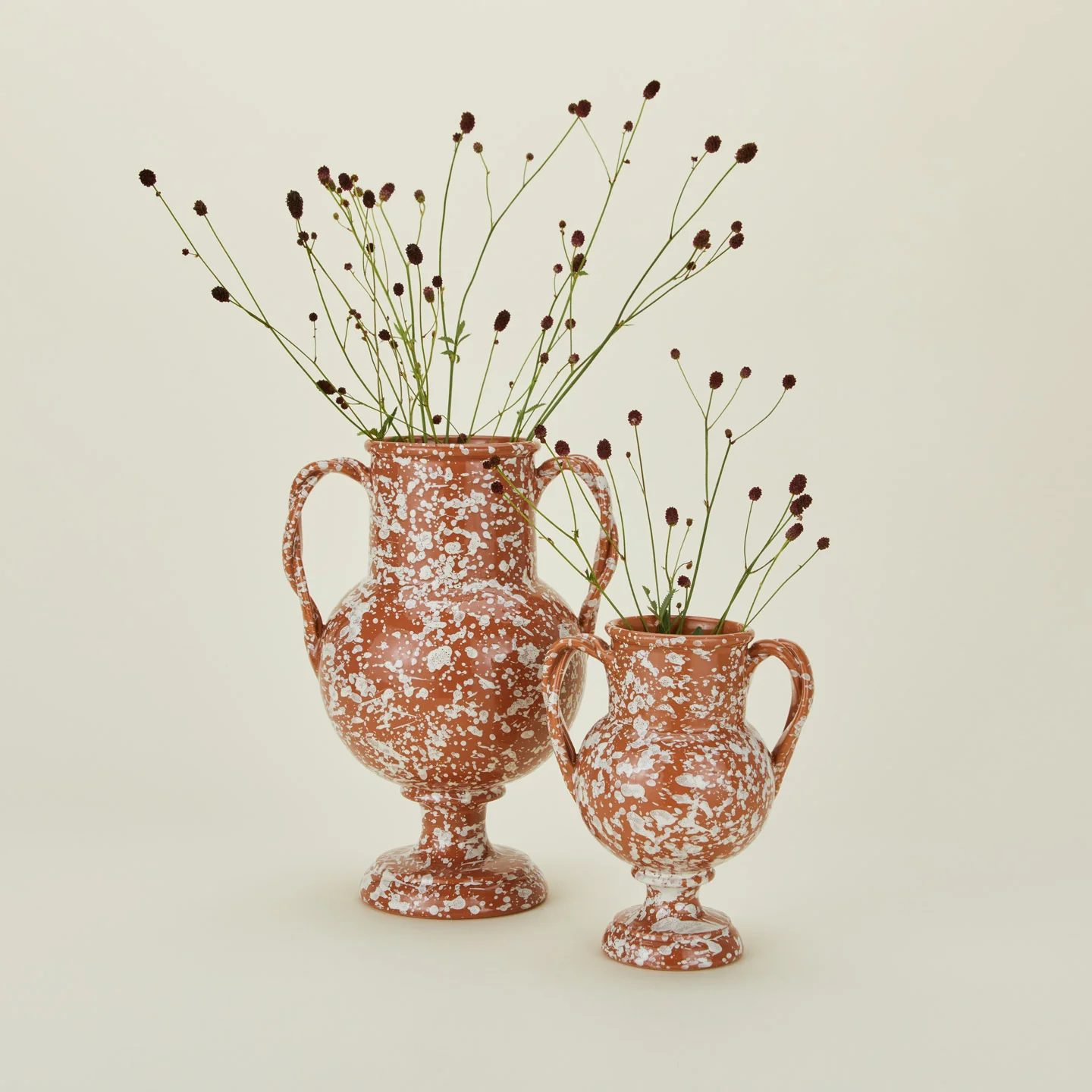 Splatter Verona Vase - Terracotta/Cream - Image 2