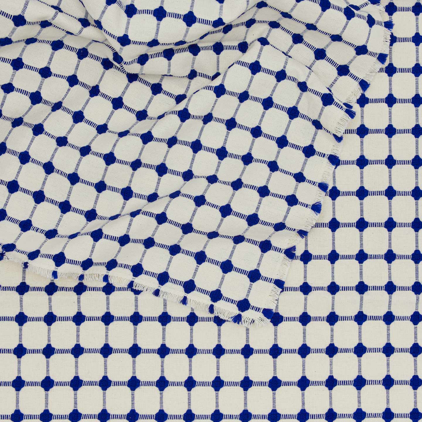 Wicker Fringed Tablecloth - Cobalt - Image 3