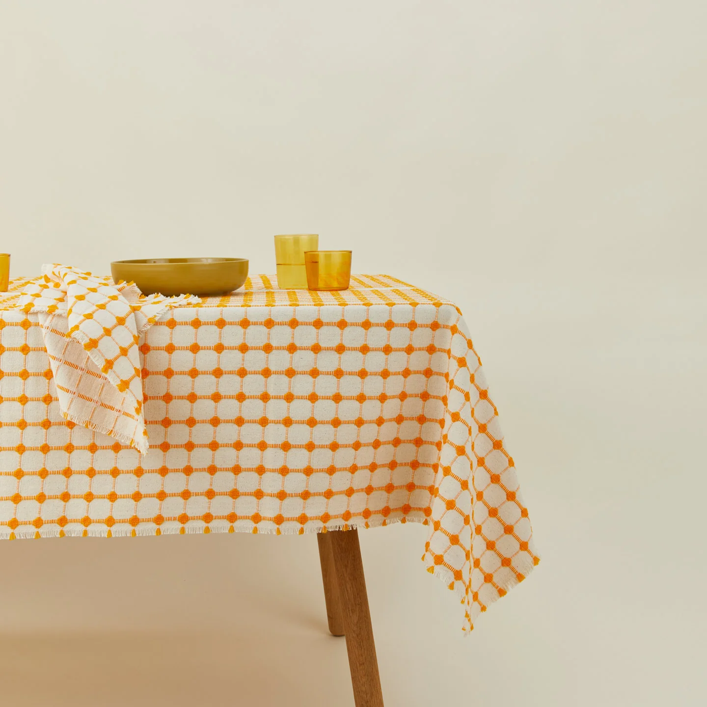Wicker Fringed Tablecloth - Marigold - Image 2
